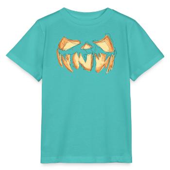 Kürbis Gesicht Halloween Scribble - Stanley/Stella Kinder T-Shirt MINI CREATOR  - Poolblau - Vorne