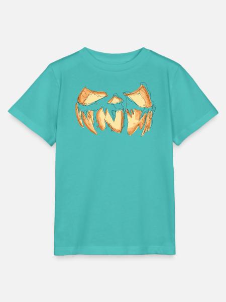 Kürbis Gesicht Halloween Scribble - Stanley/Stella Kinder T-Shirt MINI CREATOR  - Poolblau