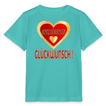 GLÜCKWUNSCH ERZIEHERIN HERZ - Stanley/Stella Kinder T-Shirt MINI CREATOR  - Poolblau - Vorne