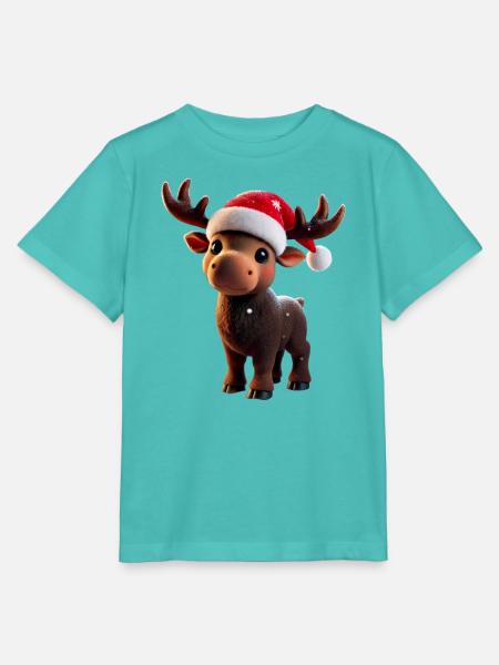 Elch - Moose - Weihnachten - Stanley/Stella Kinder T-Shirt MINI CREATOR  - Poolblau