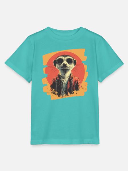 Erdmännchen Retro - Stanley/Stella Kinder T-Shirt MINI CREATOR - Poolblau