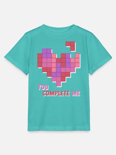 You Complete Me - Stanley/Stella Kinder T-Shirt MINI CREATOR - Poolblau