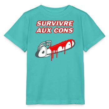 Survivre aux cons - T-shirt bio MINI CREATOR Stanley/Stella Enfant - bleu piscine - Devant