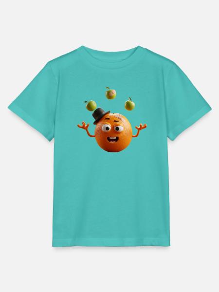 Verspieltes Orange - Stanley/Stella Kinder T-Shirt MINI CREATOR  - Poolblau