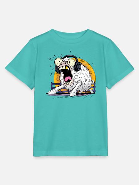 Heulende Schafe mit Kopfhörern - Stanley/Stella Kinder T-Shirt MINI CREATOR  - Poolblau