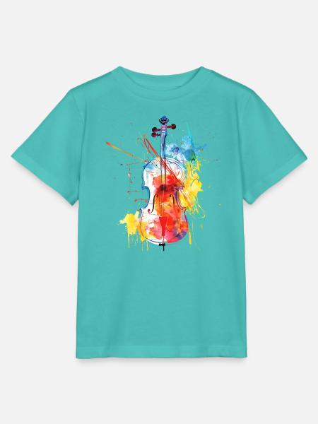 Farbenfrohe Violinenkunst - Stanley/Stella Kinder T-Shirt MINI CREATOR - Poolblau