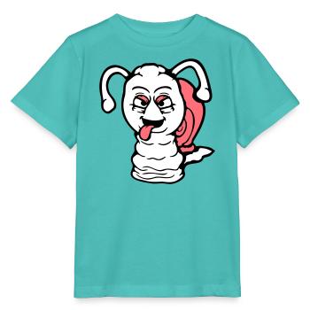 Schnecke frech Zunge rausstrecken böse klein cool - Stanley/Stella Kinder T-Shirt MINI CREATOR  - Poolblau - Vorne