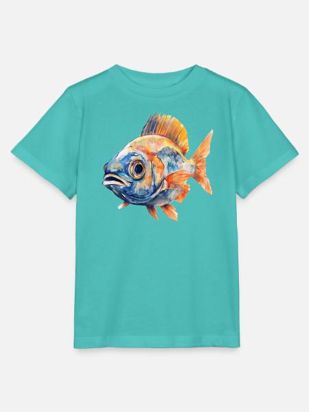 Aquarellfisch Farbexplosion - Stanley/Stella Kinder T-Shirt MINI CREATOR - Poolblau