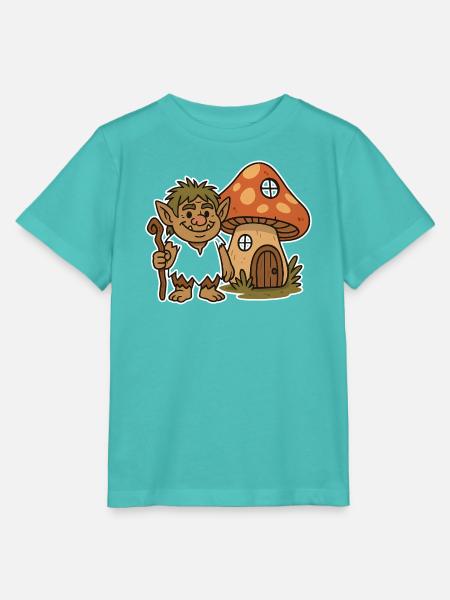 Waldtroll am Pilzhäuschen - Stanley/Stella Kinder T-Shirt MINI CREATOR  - Poolblau