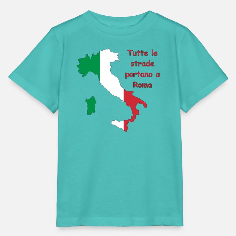 Drapeau italien avec slogan - T-shirt bio MINI CREATOR Stanley/Stella Enfant - bleu piscine