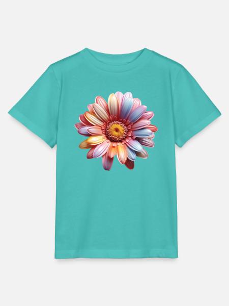 Regenbogen Gänseblümchen – Bunte Flowerpower - Stanley/Stella Kinder T-Shirt MINI CREATOR - Poolblau