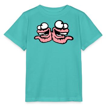 Worms Laughing Duo Crazy Squinting Silly Team - Stanley/Stella MINI CREATOR Kids’ T-Shirt - pool blue - Front