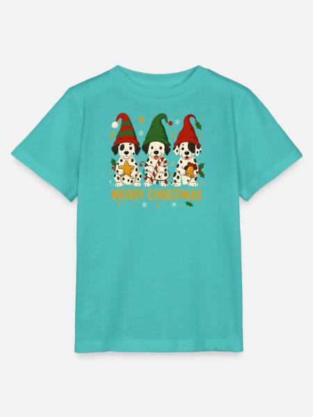Süßes Dalmatiner Weihnachtsdesign - Stanley/Stella Kinder T-Shirt MINI CREATOR - Poolblau