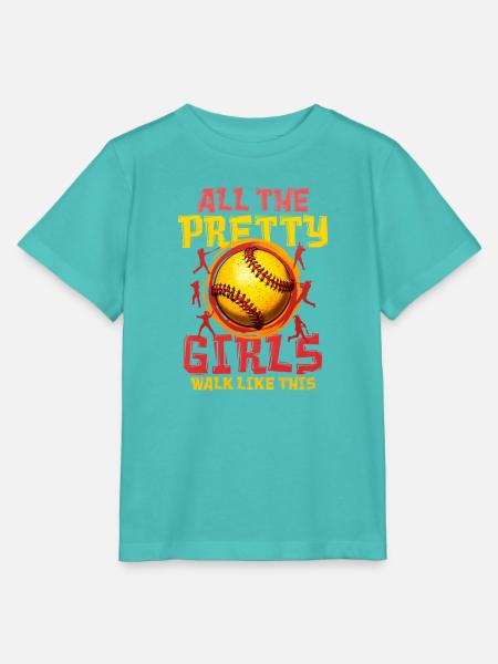 Softball - Stanley/Stella Kinder T-Shirt MINI CREATOR - Poolblau