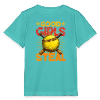 Softball - Stanley/Stella Kinder T-Shirt MINI CREATOR  - Poolblau - Vorne