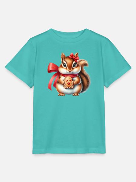 Ingwer-Eichhörnchen mit Keks - Stanley/Stella Kinder T-Shirt MINI CREATOR - Poolblau