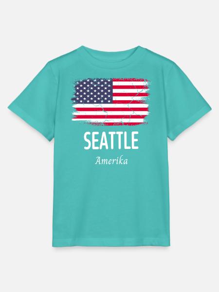 Seattle - Stanley/Stella Kinder T-Shirt MINI CREATOR - Poolblau
