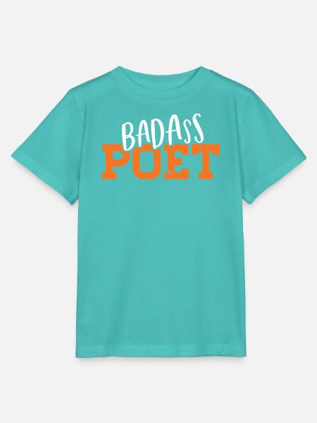 Badass Poet Typography Design - Stanley/Stella Kinder T-Shirt MINI CREATOR - Poolblau