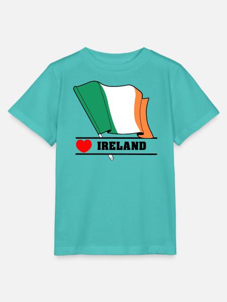 Irland-Flagge mit Herz - Stanley/Stella Kinder T-Shirt MINI CREATOR - Poolblau