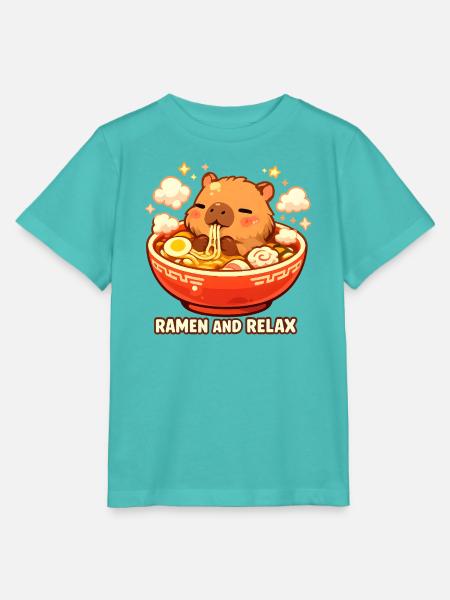 Ramen and Relax - Stanley/Stella Kinder T-Shirt MINI CREATOR  - Poolblau