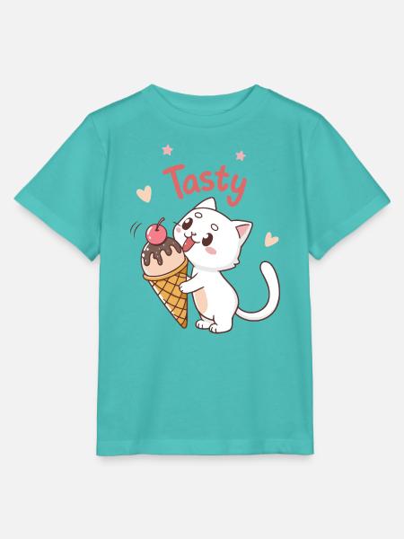 Leckere Eiscreme-Gourmetkatze - Stanley/Stella Kinder T-Shirt MINI CREATOR - Poolblau