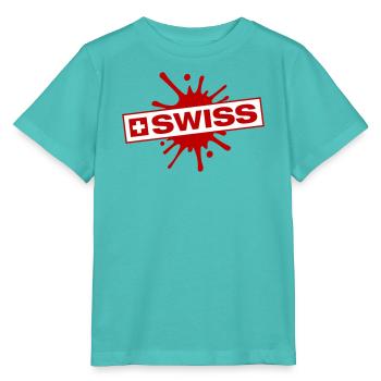 Schweiz Klecks - Stanley/Stella Kinder T-Shirt MINI CREATOR  - Poolblau - Vorne