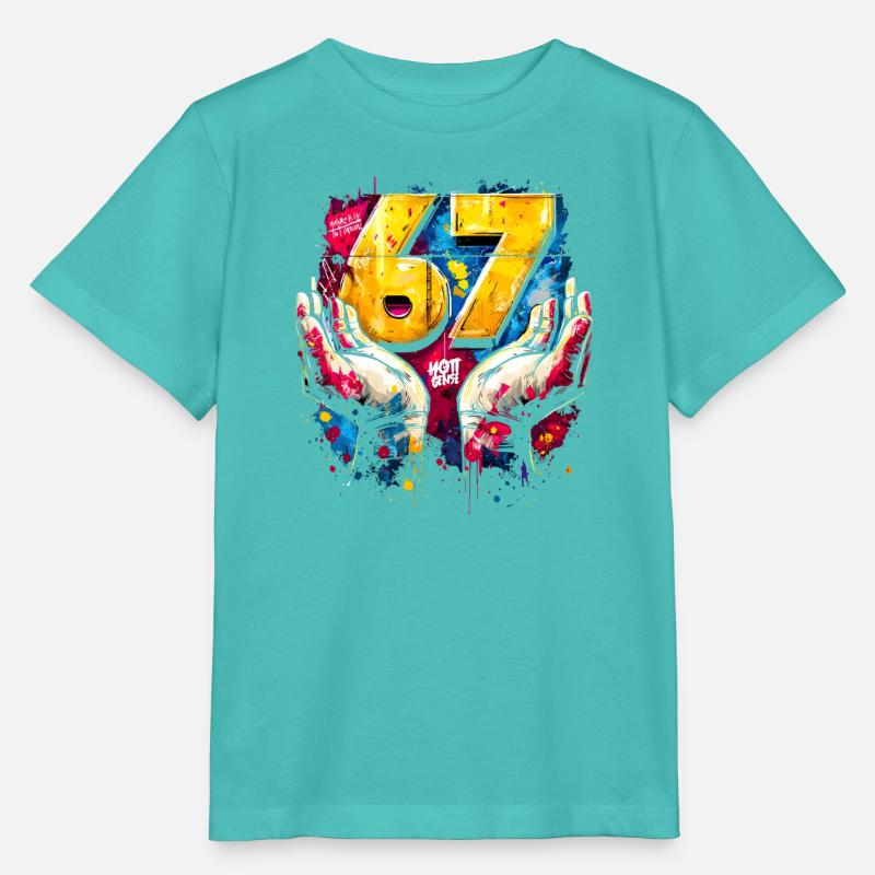 6 7 Mème du graffiti - T-shirt bio MINI CREATOR Stanley/Stella Enfant - bleu piscine