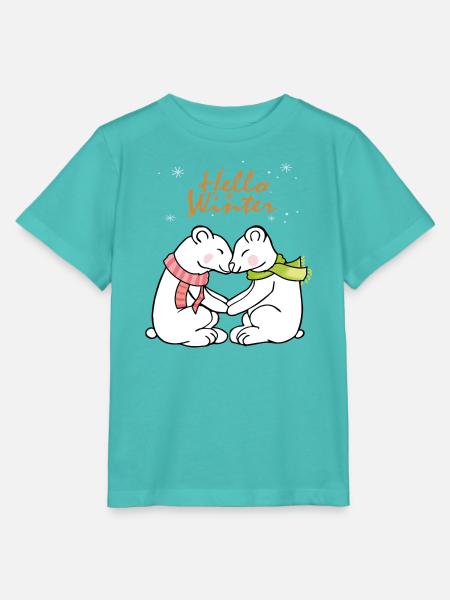 Hello Winter  - Stanley/Stella Kinder T-Shirt MINI CREATOR  - Poolblau