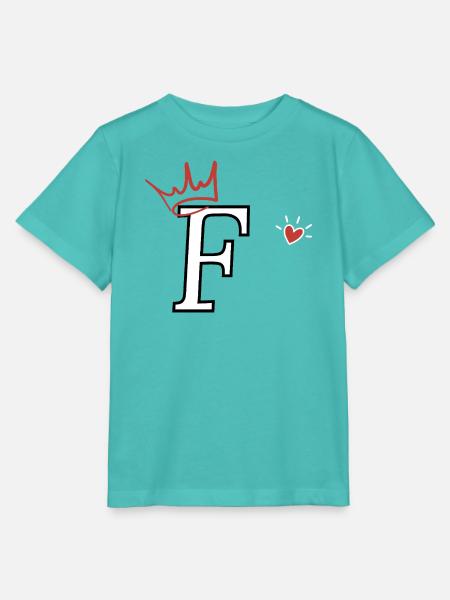 Buchstabe f Kronenherz - Stanley/Stella Kinder T-Shirt MINI CREATOR  - Poolblau