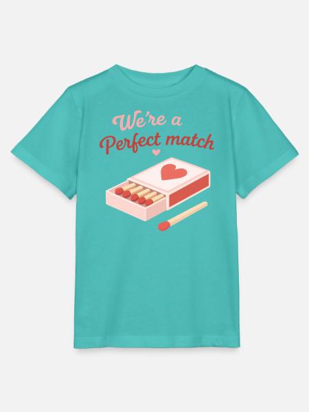 Perfektes Match Liebeszitat süßes Paar-Design - Stanley/Stella Kinder T-Shirt MINI CREATOR - Poolblau