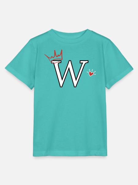 Buchstabe mit Kronenherz - Stanley/Stella Kinder T-Shirt MINI CREATOR - Poolblau