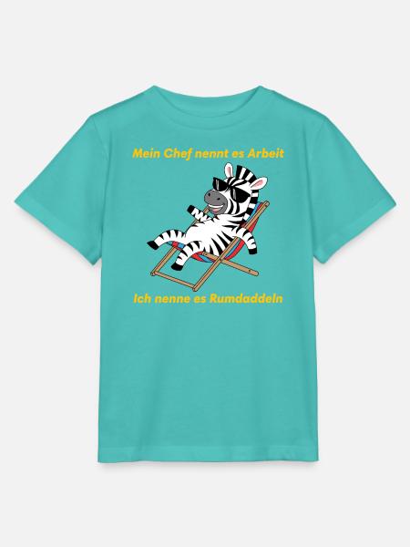 Zebra im Liegestuhl Rumdaddeln - Stanley/Stella Kinder T-Shirt MINI CREATOR  - Poolblau