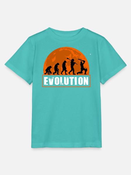 Entwicklung der Cricketspieler-Batsman-Silhouette - Stanley/Stella Kinder T-Shirt MINI CREATOR  - Poolblau