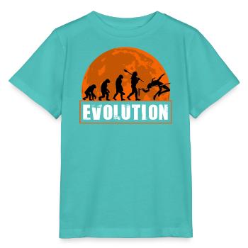 High Jumping Evolution Retro Athlete Silhouette - Stanley/Stella Kinder T-Shirt MINI CREATOR  - Poolblau - Vorne