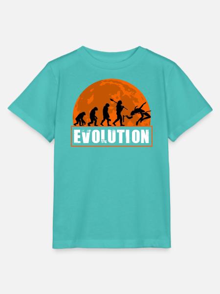 High Jumping Evolution Retro Athlete Silhouette - Stanley/Stella Kinder T-Shirt MINI CREATOR - Poolblau
