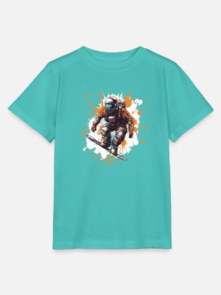 Astronaut Snowboard - Stanley/Stella Kinder T-Shirt MINI CREATOR  - Poolblau