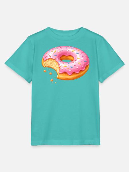 Donut mit Biss – Süßes Dessert Design   - Stanley/Stella Kinder T-Shirt MINI CREATOR  - Poolblau