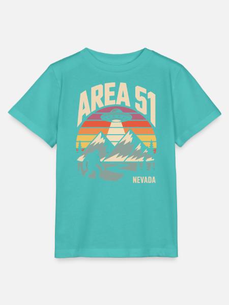 Area 51 Nevada UFO Retro Design - Stanley/Stella Kinder T-Shirt MINI CREATOR  - Poolblau
