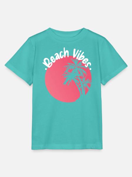 Beach Vibes Palm Sunset Design - Stanley/Stella Kinder T-Shirt MINI CREATOR - Poolblau