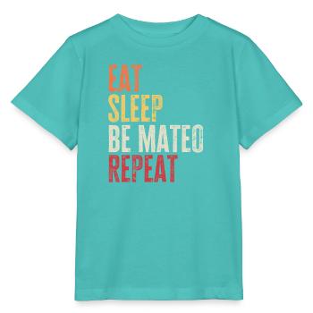 Iss, schlaf Sei Mateo Wiederhole Retro-Name - Stanley/Stella Kinder T-Shirt MINI CREATOR  - Poolblau - Vorne
