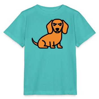Dackel Hund Braun Comic - Stanley/Stella Kinder T-Shirt MINI CREATOR  - Poolblau - Vorne