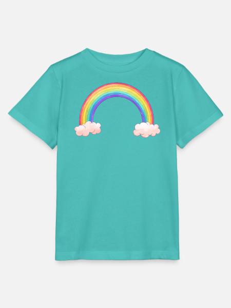 Regenbogenbogen mit Wolken - Stanley/Stella Kinder T-Shirt MINI CREATOR - Poolblau
