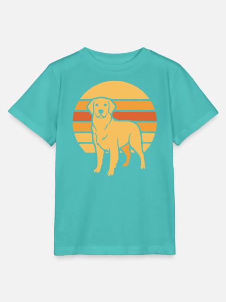 Hund Retro Sunset Flat Icon - Stanley/Stella Kinder T-Shirt MINI CREATOR  - Poolblau