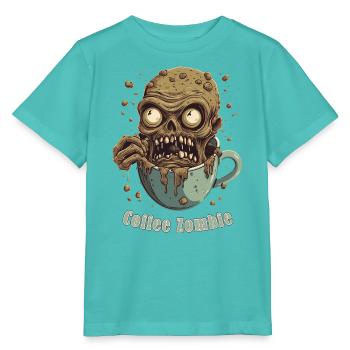 Coffee Monster - Caffeine Zombie - Morning Grouch - Stanley/Stella MINI CREATOR Kids’ T-Shirt - pool blue - Front