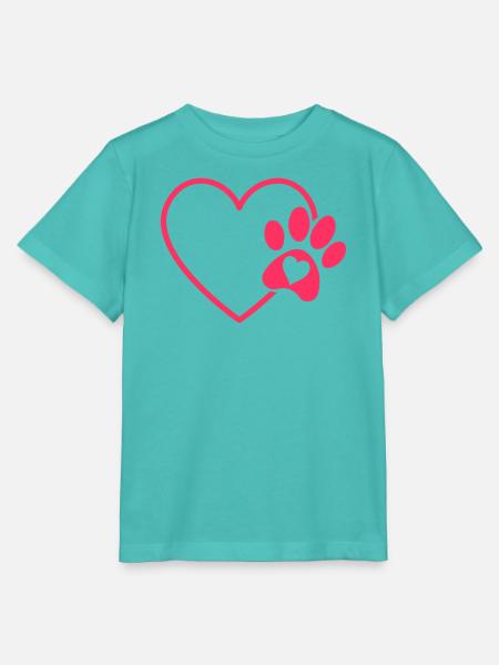Herzpfoten Pfote Liebe - Stanley/Stella Kinder T-Shirt MINI CREATOR  - Poolblau