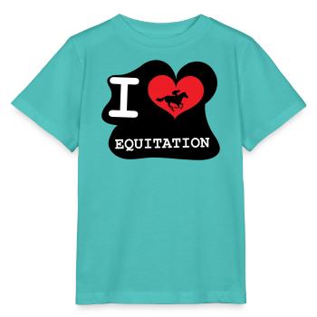 I love horseback riding: the logo of the enthusiasts - Stanley/Stella MINI CREATOR Kids’ T-Shirt - pool blue - Front