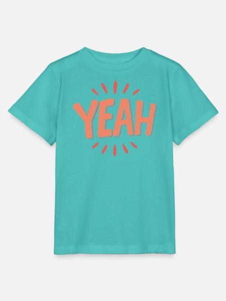 YEAH Peach - Stanley/Stella Kinder T-Shirt MINI CREATOR - Poolblau