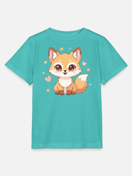 Kuschelfuchs mit Herzchen Charme - Stanley/Stella Kinder T-Shirt MINI CREATOR - Poolblau