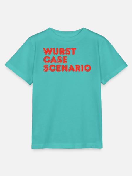 Wurst-Fall-Szenario Lustiges Wurst-BBQ-Wortspiel - Stanley/Stella Kinder T-Shirt MINI CREATOR - Poolblau