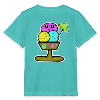 Glace colorée Sundae Glace Glace Glace - T-shirt bio MINI CREATOR Stanley/Stella Enfant - bleu piscine - Devant